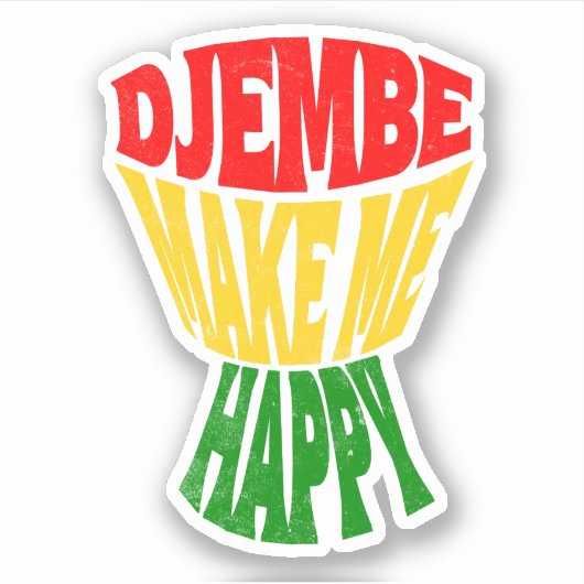Happy DjembeカラフルがHappy African Drum シール (正面)
