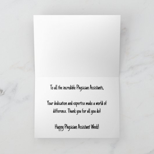 Happy Doctor Assistant Week カード (内部)