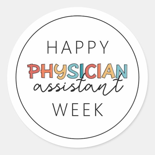 Happy Doctor Assistant Week ラウンドシール (正面)