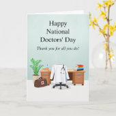  Happy Doctor's Day Doctor Office  カード (黄色い花)