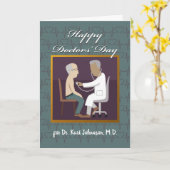 Happy Doctors's Day、名前の追加、医師と患者 カード (黄色い花)