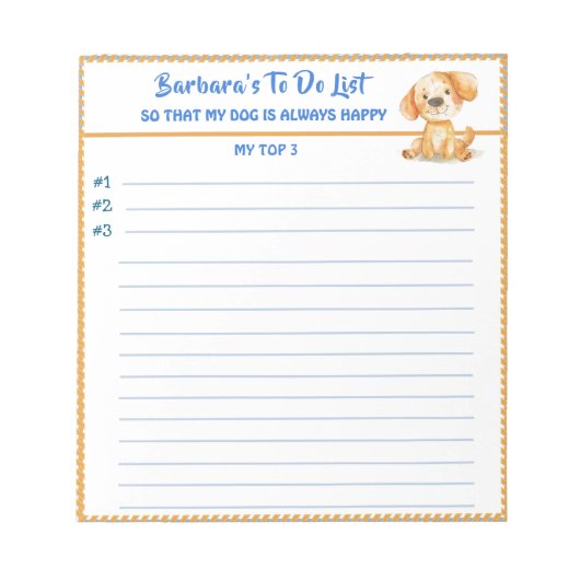 Happy DogまたはPhoto Do パーソナライズされたプランナー ノートパッド (正面)