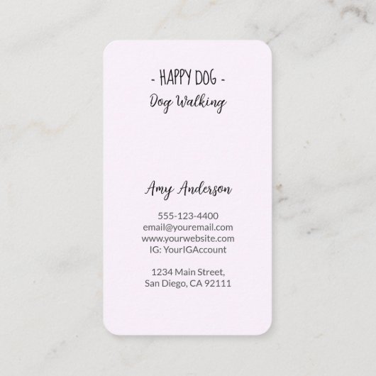- Happy Dog – 犬歩く名刺 名刺 (裏面)