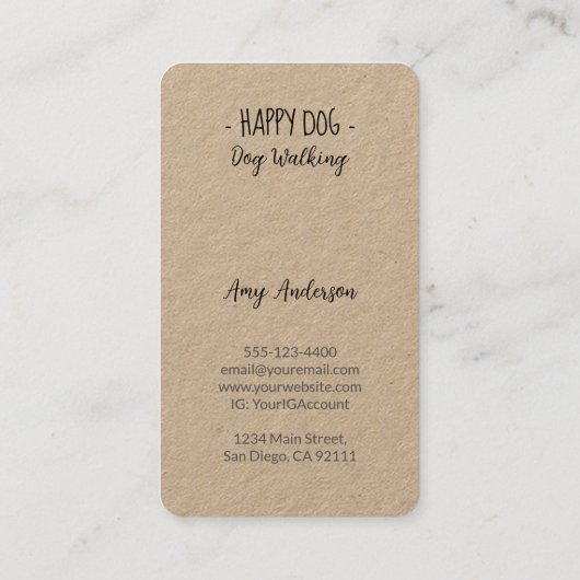 - Happy Dog – 犬歩く名刺 名刺 (裏面)