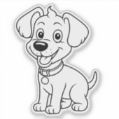 Happy Dog Black and White シール (正面)