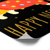 Happy Dog Corgi Celebrating New Year Cozy Christma ポスター (角)