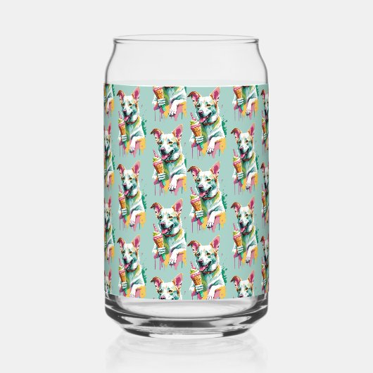 Happy Dog eating an ice-cream ガラス缶 (右)