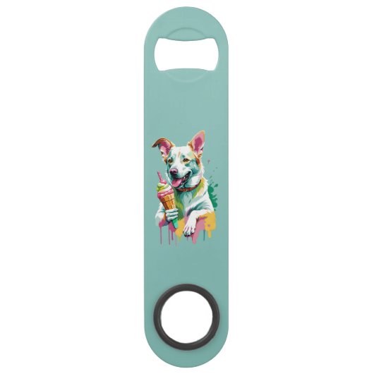 Happy Dog eating an ice-cream スピード栓抜き (正面)