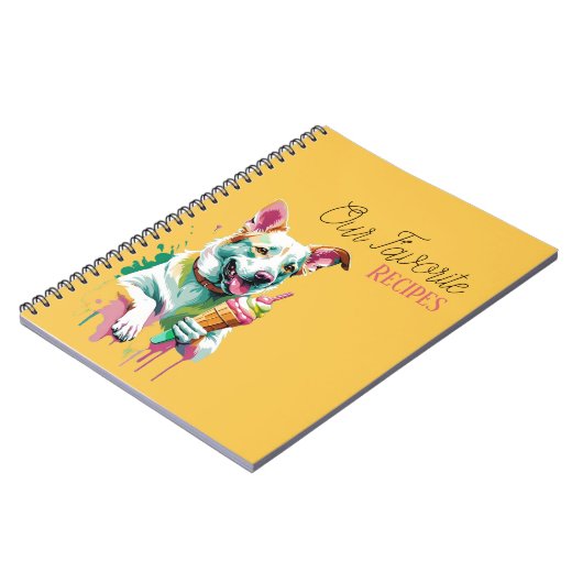Happy Dog eating an ice-cream ノートブック (左側)