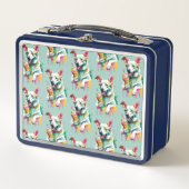 Happy Dog eating an ice-cream メタルランチボックス (正面)