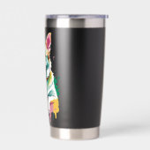 Happy Dog eating an ice-cream 保温保冷タンブラー (左面)