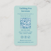 Happy Dog Grooming Cute Pet Sitter Modern Blue 名刺 (裏面)