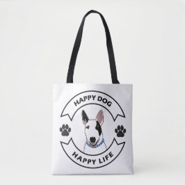 Happy dog, happy life トートバッグ