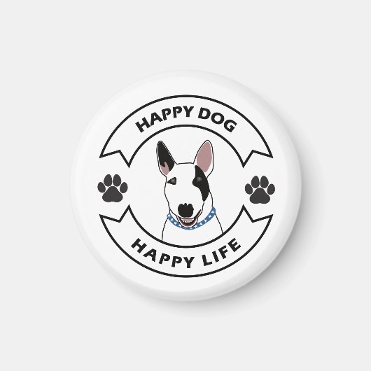 Happy dog, happy life マグネット (正面)