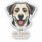 Happy Dog Head — Best Friend Club シール (正面)
