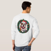 Happy Dog Inside Festive Christmas Wreath Tシャツ (裏面フル)