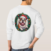 Happy Dog Inside Festive Christmas Wreath Tシャツ (裏面)