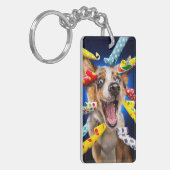Happy Dog Party Blowers キーホルダー (正面左)
