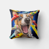 Happy Dog Party Blowers クッション (正面)