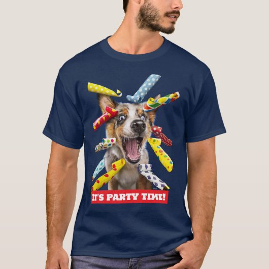Happy Dog Party Blowers Tシャツ (正面)