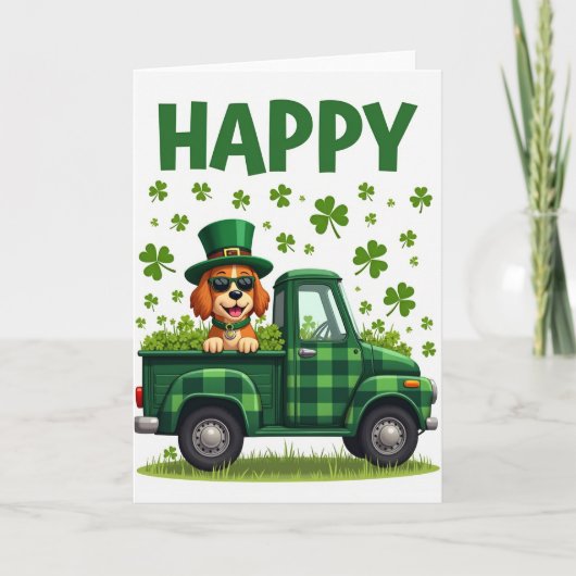 Happy Dog St Patricks Day Card カード (正面)