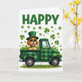 Happy Dog St Patricks Day Card カード (黄色い花)