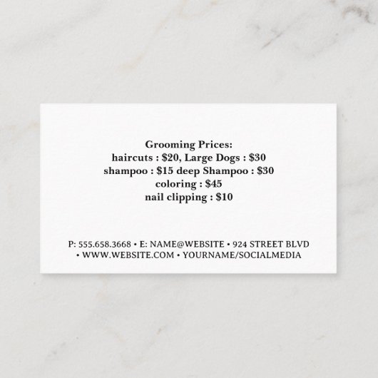 Happy Dogs in a group 名刺 (裏面)