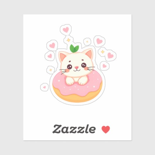Happy Donut Kitty シール (シート)