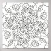 Happy Doodles：アボカドの土地彩色ページ ポスター (正面)