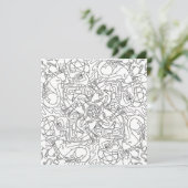 Happy Doodles：世界中のカラーリングフラットカード (スタンド正面)