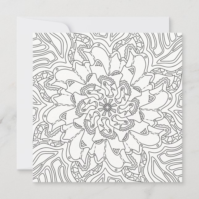 Happy Doodles：大人のためのカラーリングフラットカード (正面)