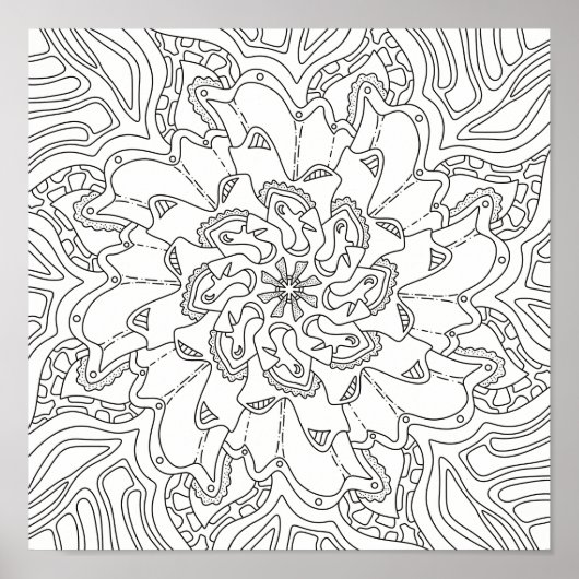 Happy Doodles:大人のためのカラーリングページ ポスター (正面)