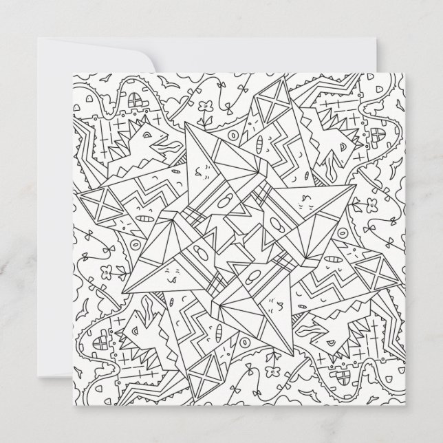 Happy Doodles：折り紙恐竜の土地着色 (正面)