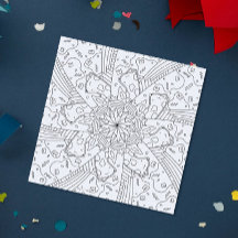 Happy Doodles:誕生日カラーリングページフラットカード