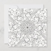 Happy Doodles:誕生日カラーリングページフラットカード (正面)