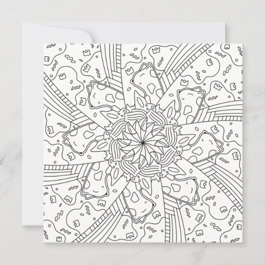 Happy Doodles:誕生日カラーリングページフラットカード (正面)