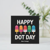 Happy Dot Day 2025 キッズ ボーイズ ガールズ カラフル 水玉 招待状 (スタンド正面)