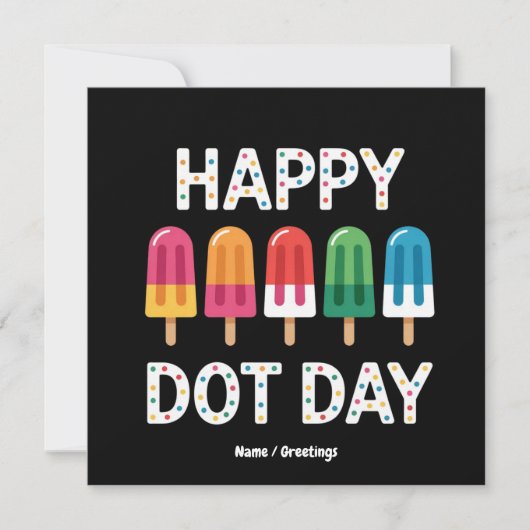 Happy Dot Day 2025 キッズ ボーイズ ガールズ カラフル 水玉 招待状 (正面)