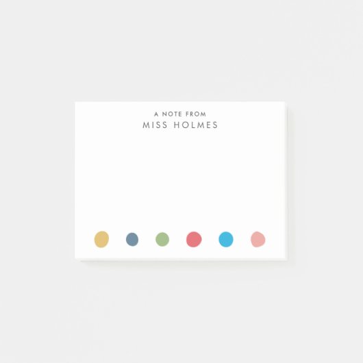 Happy Dotsパーソナライズされた先生Post-It Notes ポストイット (正面)