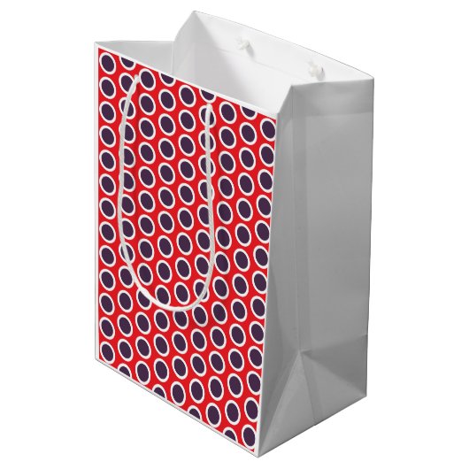 Happy Dots Gift Bag Red & Plum (Gender-Neutral) ミディアムペーパーバッグ (裏面アングル)