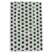 Happy Dots Gift Bag — Sage & Plum (Gender-Neutral) ミディアムペーパーバッグ (正面)