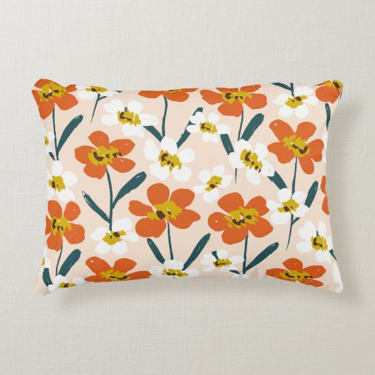 Happy dry painted blooms seamless Vintage pattern. アクセントクッション (正面)