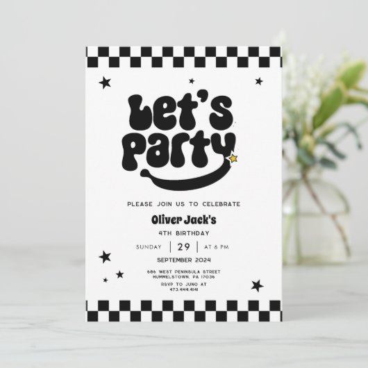 Happy Dude Any Age Birthday Invitation 招待状 (スタンド正面)