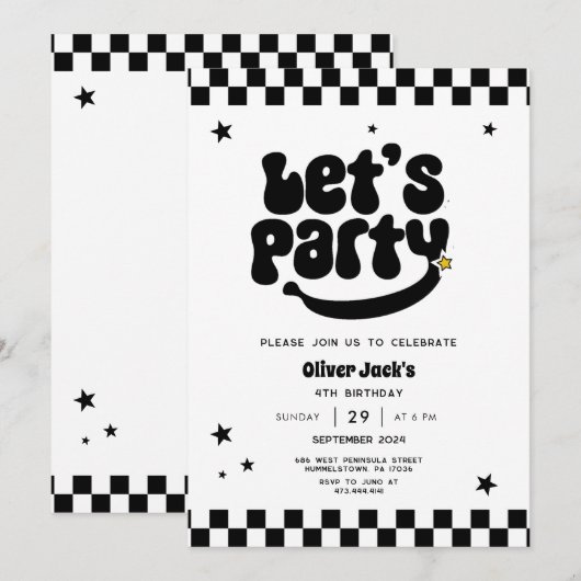 Happy Dude Any Age Birthday Invitation 招待状 (正面/裏面)