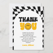 Happy Dude Retro Arch Birthday Party サンキューカード (正面)