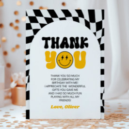 Happy Dude Retro Arch Birthday Party サンキューカード