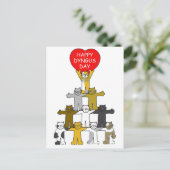 Happy Dyngus Day Aprilマンガ猫 ポストカード (スタンド正面)