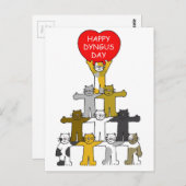 Happy Dyngus Day Aprilマンガ猫 ポストカード (正面/裏面)