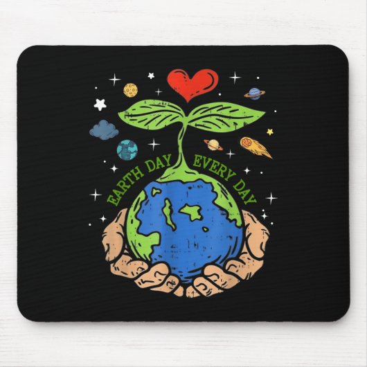 Happy Earth Day 2024救 Our Planet  Cute Earth Da マウスパッド (正面)