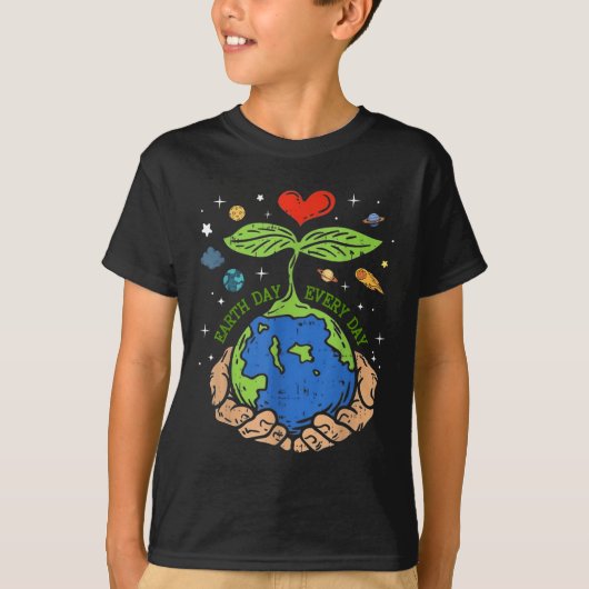 Happy Earth Day 2024救 Our Planet  Cute Earth Da Tシャツ (正面)